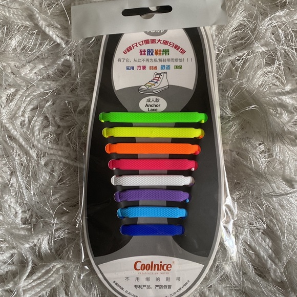 NEW Stocking Stuffers Black Multi-Color No Tie Laces COOLNICE - 3 Complete Sets - Picture 2 of 5